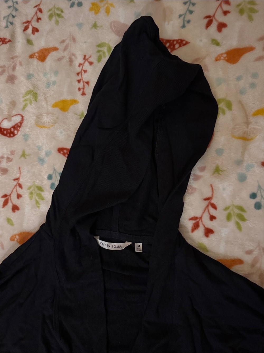 24/7 SOMA Wknd Black Hooded Cardigan